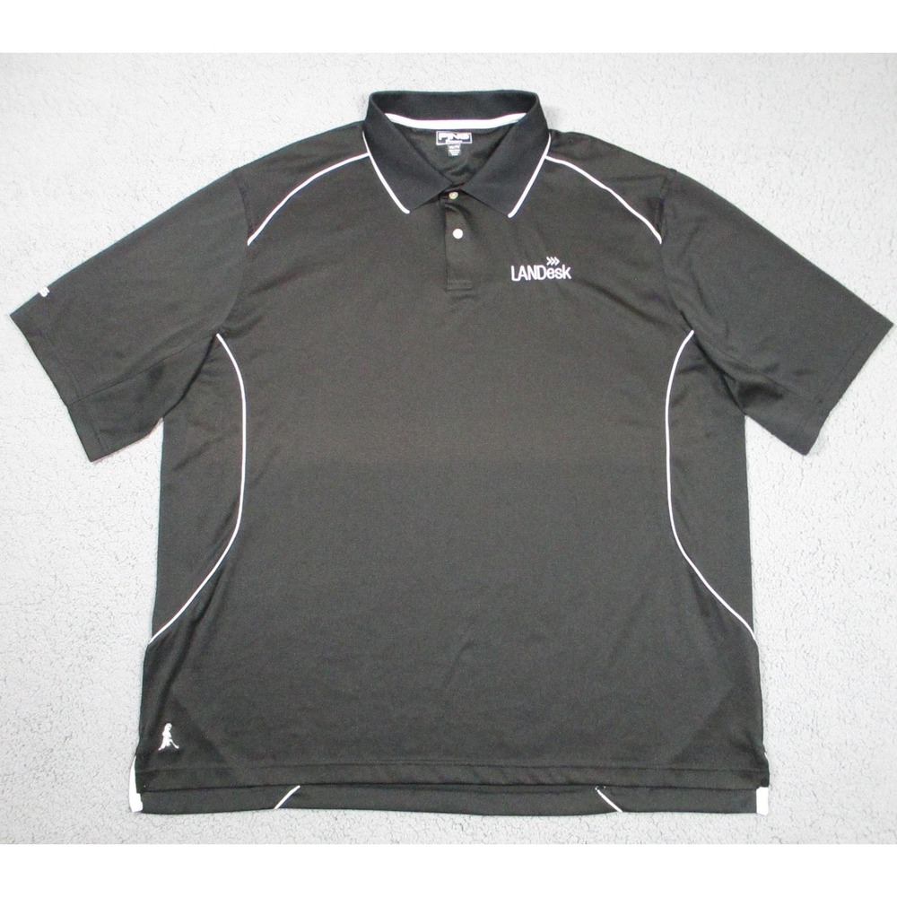 PING Performance Polo Shirt Mens 2XL Black LANDesk Golf Embroidered Logo